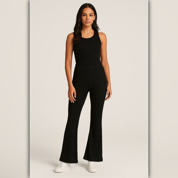 A187-A • Area Stars Black Ribbed Flare Pull-On Pants - Picture 3 of 4